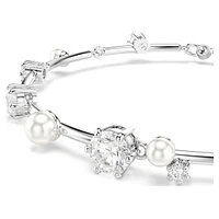 Constella Tennis bracelet, Crystal pearl, Round cuts, White