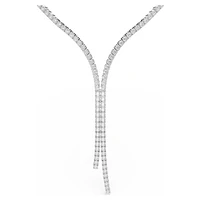Matrix Y necklace, Round cut, White, Rhodium plated by SWAROVSKI