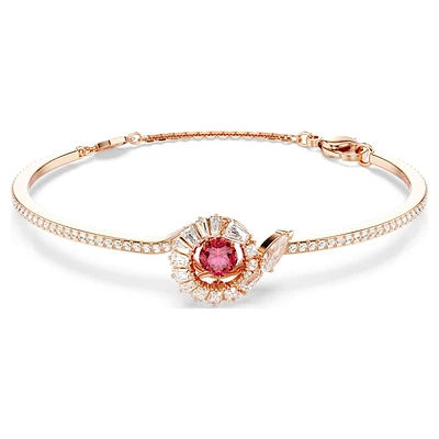 Snake bangle, Mixed cuts, Year of the Snake, Red, Rose gold-tone plated by SWAROVSKI