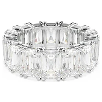 Matrix Vittore ring, Baguette cut, White, Rhodium plated by SWAROVSKI