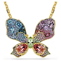 Idyllia pendant and brooch, Mixed cuts, Pavé, Butterfly, Multicolored, Gold-tone plated by SWAROVSKI