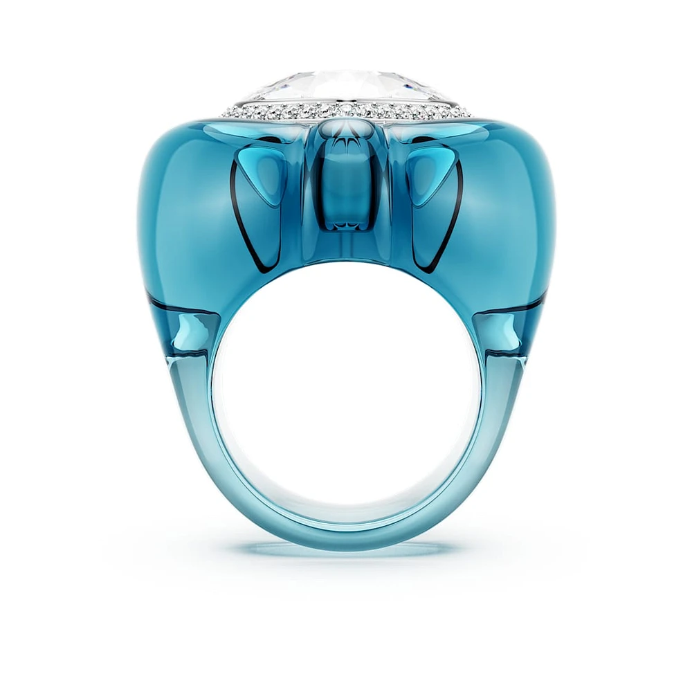 Dulcis cocktail ring, Heart cut, Pavé, Heart, Blue by SWAROVSKI