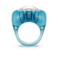 Dulcis cocktail ring, Heart cut, Pavé, Heart, Blue by SWAROVSKI