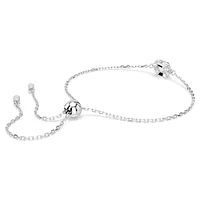 Birthstone bracelet, Square cut, April, White, Rhodium plated by SWAROVSKI