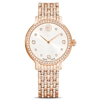 Imber watch, Swiss Made, Metal bracelet, Rose gold tone, Rose gold-tone finish by SWAROVSKI