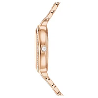 Imber watch, Swiss Made, Metal bracelet, Rose gold tone, Rose gold-tone finish by SWAROVSKI