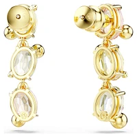 Gema drop earrings, Asymmetrical design, Mixed cuts, Multicoloured, Gold-tone plated by SWAROVSKI