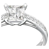 Attract ring, Pavé, White, Rhodium plated by SWAROVSKI