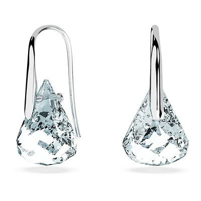 Lunar drop earrings, Blue, Rhodium plated by SWAROVSKI