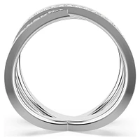 Delta ring, Round cut, White, Rhodium plated by SWAROVSKI