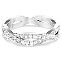 Infinity ring, Round cut, White, Rhodium plated by SWAROVSKI