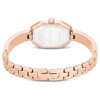 Dextera bangle watch, Swiss Made, Metal bracelet, Pink, Rose gold-tone plated by SWAROVSKI