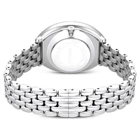 Imber oval watch, Swiss Made, Metal bracelet, Silver tone, Stainless steel by SWAROVSKI
