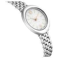 Imber oval watch, Swiss Made, Metal bracelet, Silver tone, Stainless steel by SWAROVSKI