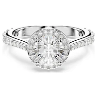 Una Angelic ring, Round cut, White, Silver-tone finish by SWAROVSKI