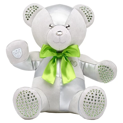 Build-A-Bear Birthstone Bear collectible, Featuring Swarovski® crystals, Teddy bear, August, Light green by SWAROVSKI