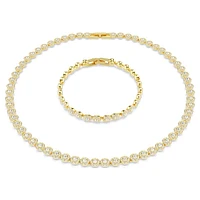 Una Angelic set, Round cut, White, Gold-tone plated by SWAROVSKI