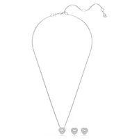 Ariana Grande x Swarovski set, Mixed cuts, Heart, White, Rhodium plated by SWAROVSKI
