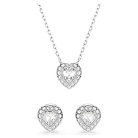 Ariana Grande x Swarovski set, Mixed cuts, Heart, White, Rhodium plated by SWAROVSKI