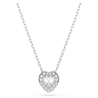 Ariana Grande x Swarovski pendant, Mixed cuts, Heart, White, Rhodium plated by SWAROVSKI