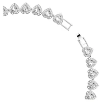 Ariana Grande x Swarovski Tennis necklace, Mixed cuts, Heart, White, Rhodium plated by SWAROVSKI