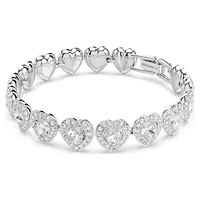 Ariana Grande x Swarovski Tennis bracelet, Mixed cuts, Heart, White, Rhodium plated by SWAROVSKI