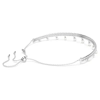Ariana Grande x Swarovski choker, Crystal pearl, Round cut, White, Rhodium plated by SWAROVSKI
