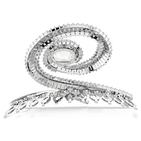 Ariana Grande x Swarovski hair clip, Crystal pearl, Baguette cut, White, Rhodium plated by SWAROVSKI