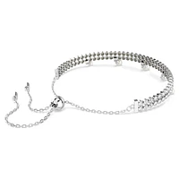 Ariana Grande x Swarovski bracelet, Crystal pearl, Round cut, White, Rhodium plated by SWAROVSKI