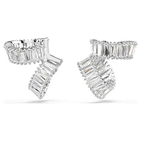 Ariana Grande x Swarovski ear cuffs, Baguette cut, White, Rhodium plated by SWAROVSKI