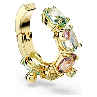 Gema ear cuff, Single, Mixed cuts, Multicolored, Gold-tone plated by SWAROVSKI