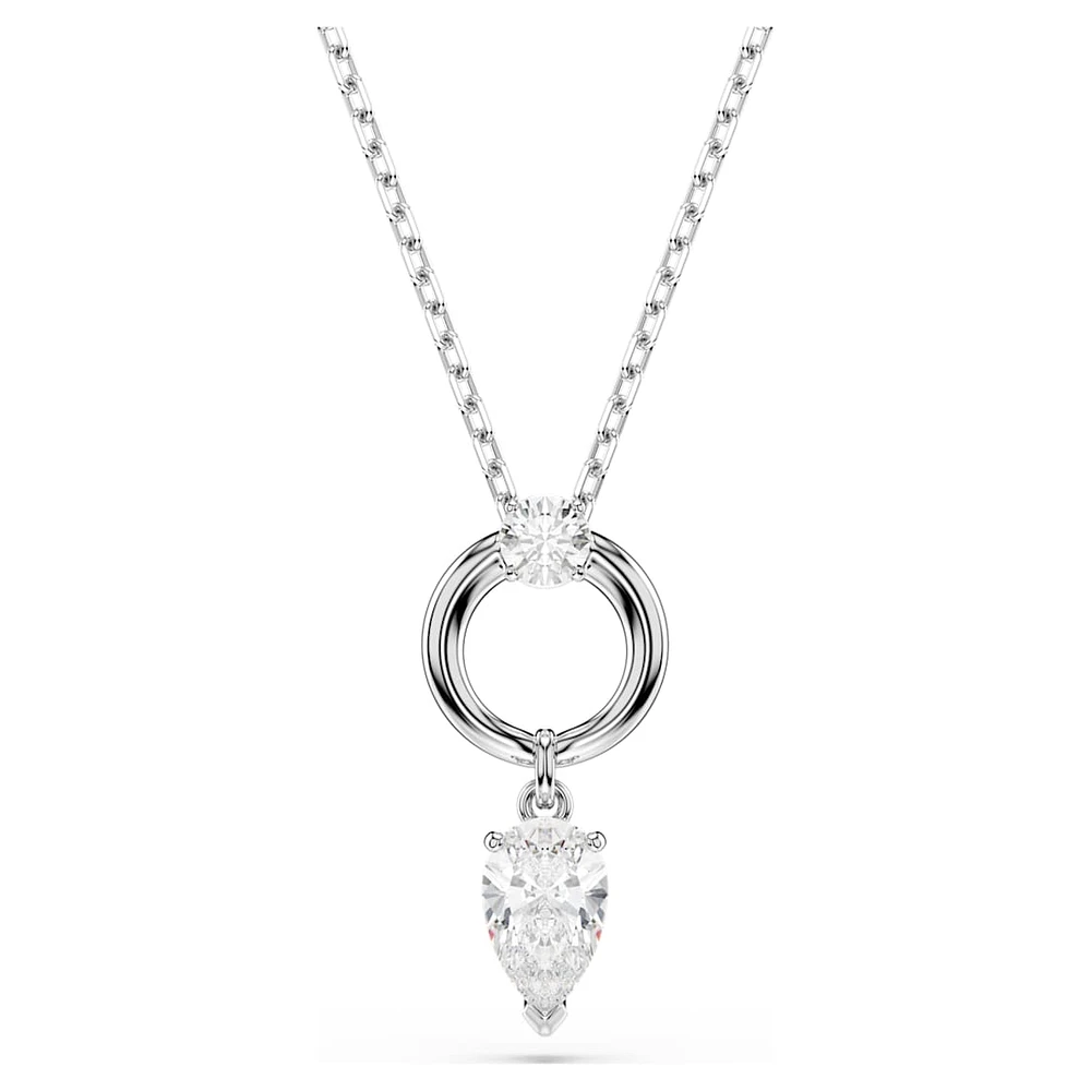 Mesmera pendant, Pear cut, White, Rhodium plated by SWAROVSKI
