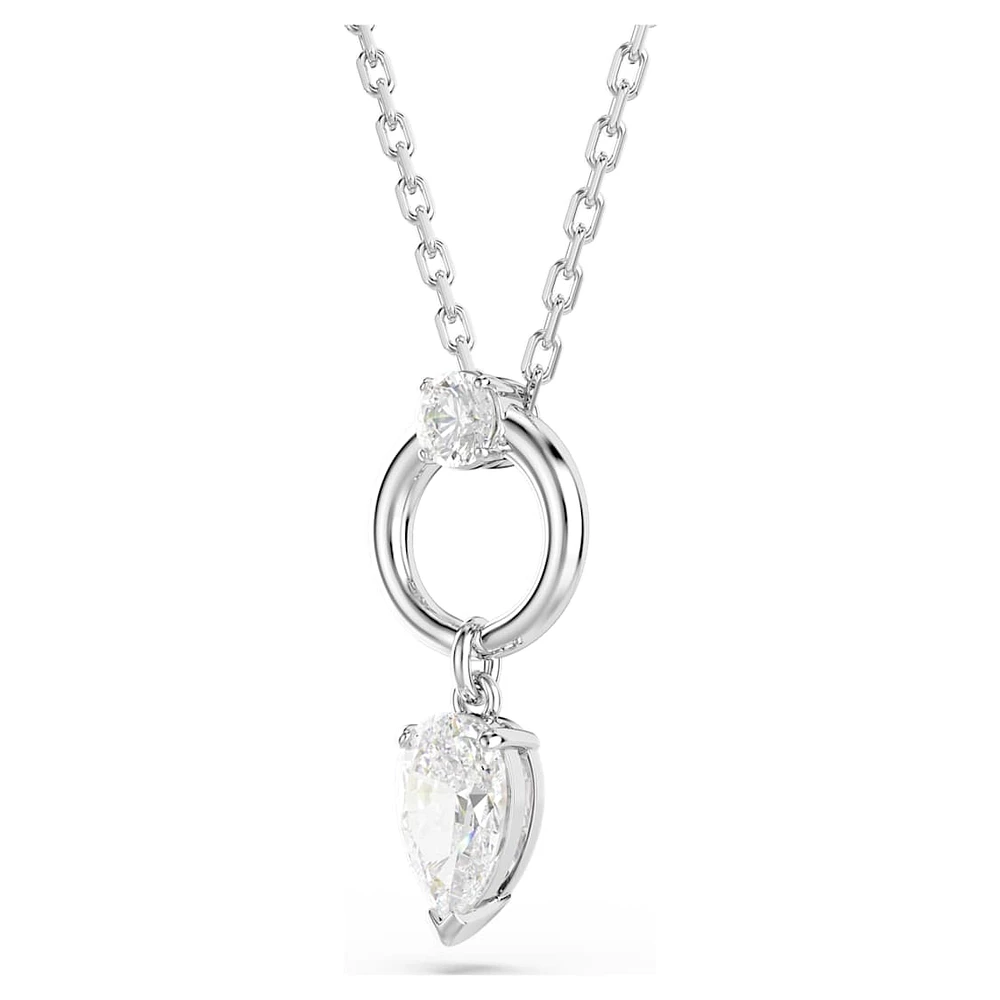 Mesmera pendant, Pear cut, White, Rhodium plated by SWAROVSKI
