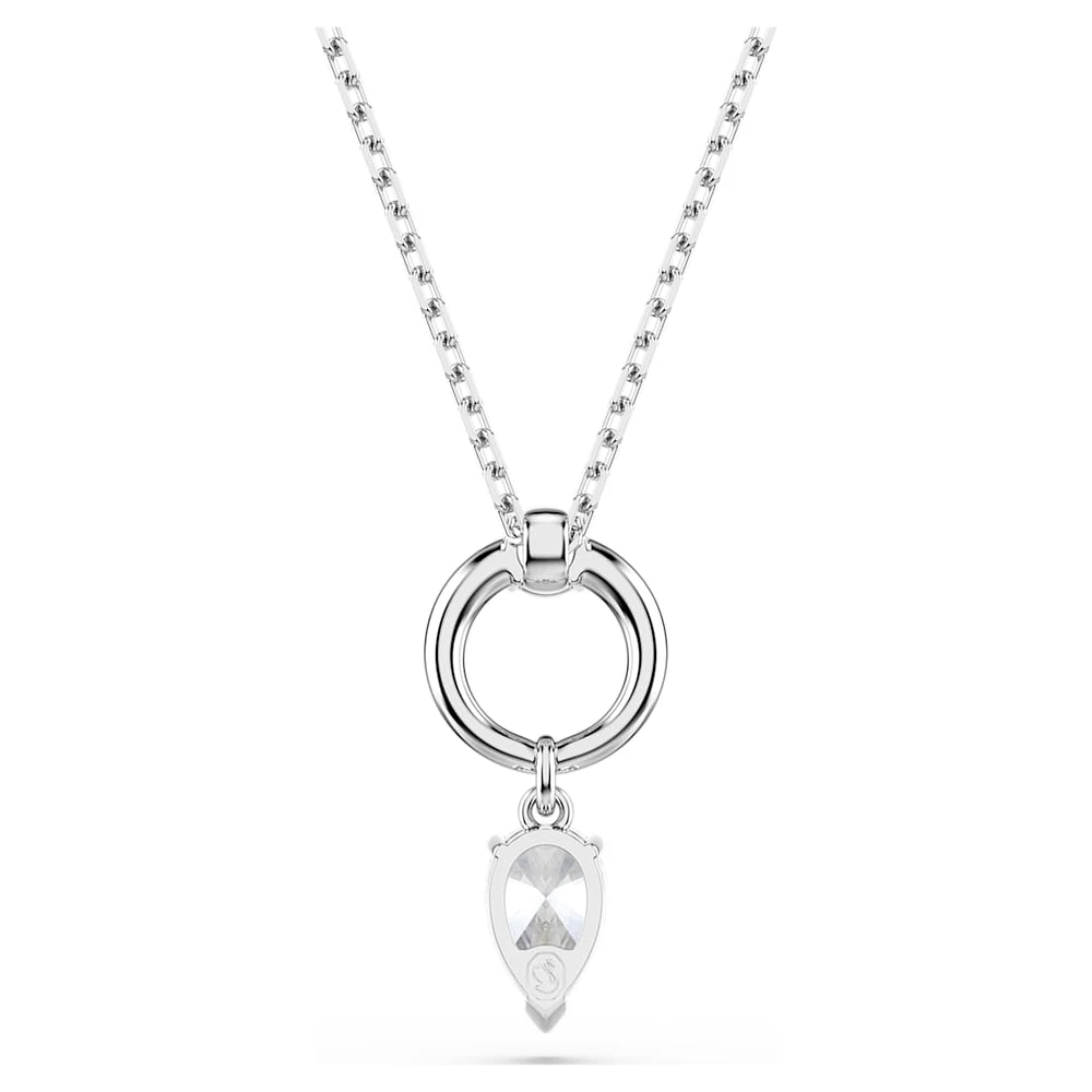 Mesmera pendant, Pear cut, White, Rhodium plated by SWAROVSKI