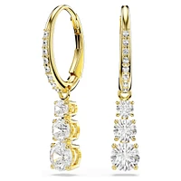 Stilla Attract hoop earrings, Round cut, White