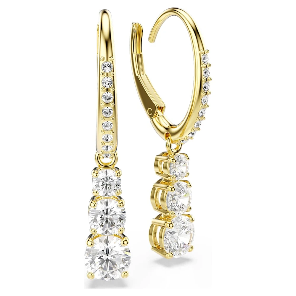 Stilla Attract hoop earrings, Round cut, White