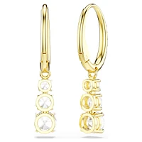 Stilla Attract hoop earrings, Round cut, White