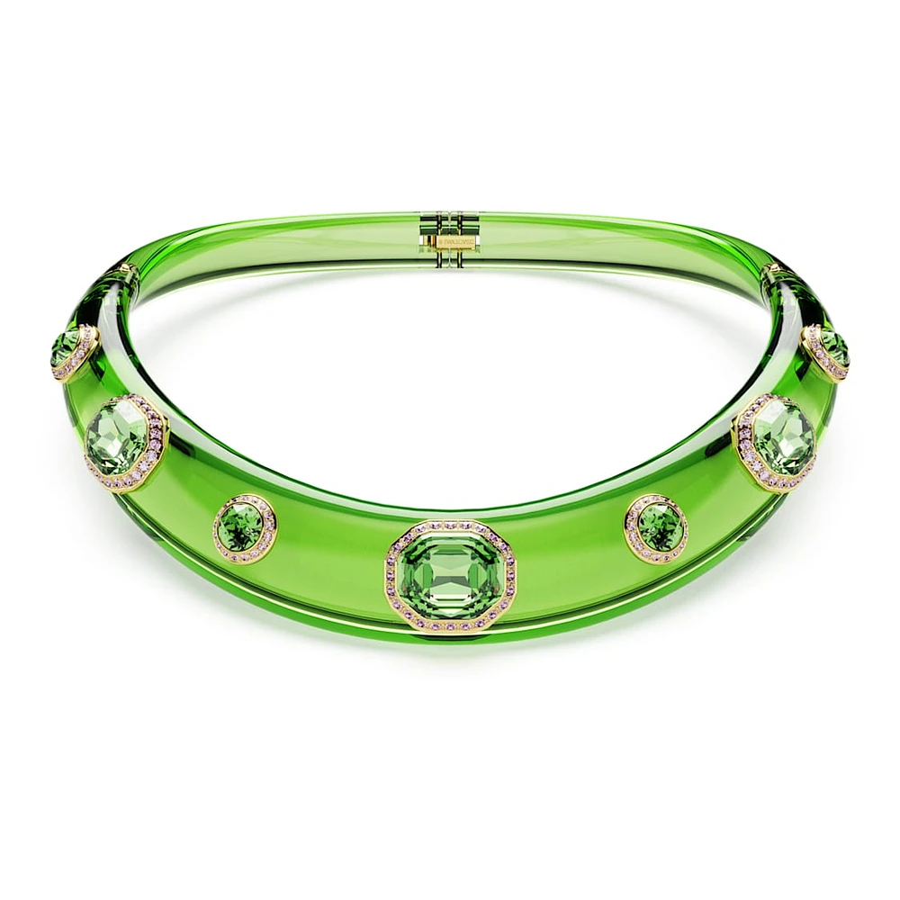 Choker, Mixed cuts, Green, Gold-tone plated by SWAROVSKI