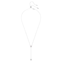 Attract Y necklace, Round cut, Pink, Rhodium plated by SWAROVSKI