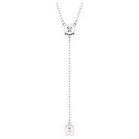 Attract Y necklace, Round cut, Pink, Rhodium plated by SWAROVSKI