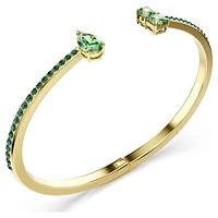 Matrix cuff, Mixed cuts, Green, Gold-tone plated by SWAROVSKI