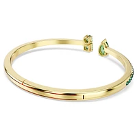 Matrix cuff, Mixed cuts, Green, Gold-tone plated by SWAROVSKI
