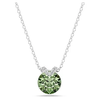 Bella V pendant, Round cut, Green, Rhodium plated by SWAROVSKI