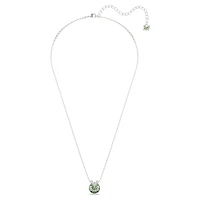 Bella V pendant, Round cut, Green, Rhodium plated by SWAROVSKI