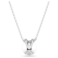 Bella V pendant, Round cut, Green, Rhodium plated by SWAROVSKI