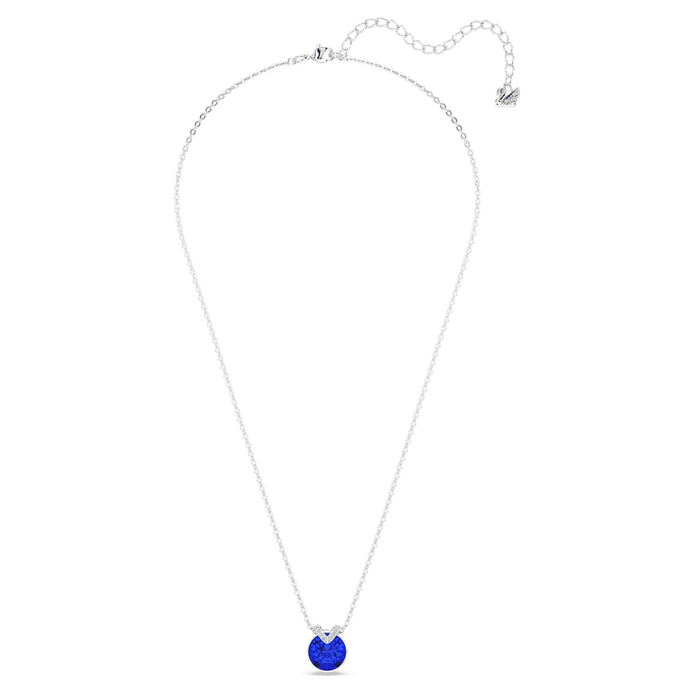 Bella V pendant, Round cut, Blue