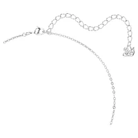 Bella V pendant, Round cut, Blue, Rhodium plated by SWAROVSKI