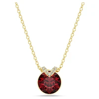 Bella V pendant, Round cut, Red, Gold-tone plated by SWAROVSKI