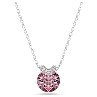 Bella V pendant, Round cut, Pink