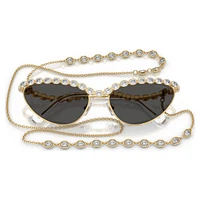 Sunglasses, Cat-eye shape, Chain, Grey by SWAROVSKI